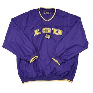 Vintage LSU Tigers Jacket Mens Size XXL Colosseum Athletics Windbreaker Pullover